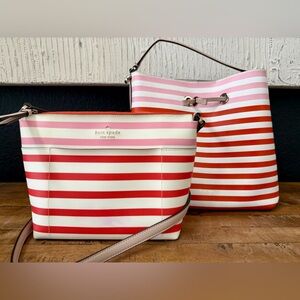 Kate Spade Bags - Set of 2 - Pink and Red Stripes
